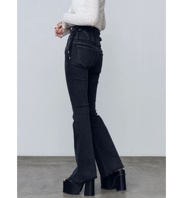 EMODA「サイドオープンハイウエストフレアパギンス」|デニム|