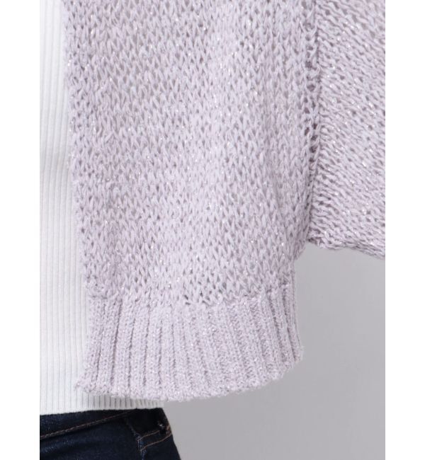 MERCURYDUO「透かし編みラメ混ボレロカーディガン」|カーディガン|