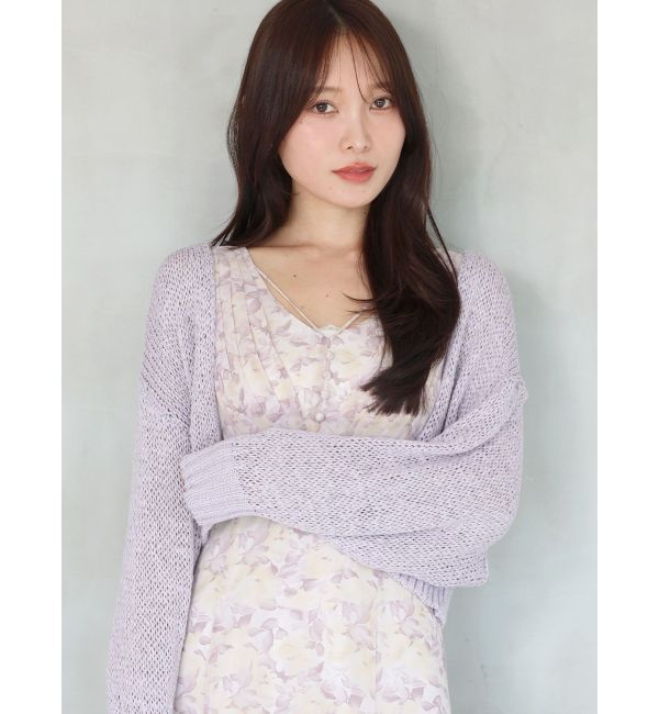 MERCURYDUO「透かし編みラメ混ボレロカーディガン」|カーディガン|