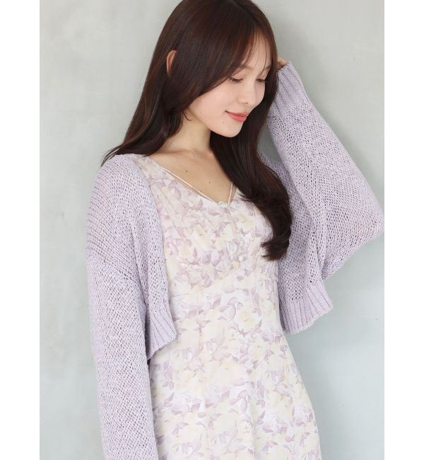 MERCURYDUO「透かし編みラメ混ボレロカーディガン」|カーディガン|