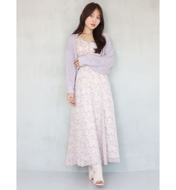 MERCURYDUO「透かし編みラメ混ボレロカーディガン」|カーディガン|