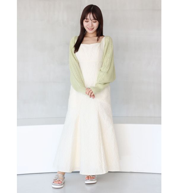 MERCURYDUO「ケーブルスリーブクロップドボレロ」|カーディガン|