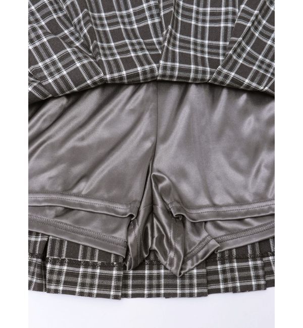 MERCURYDUO「【セットアップ着用可】ラップ風プリーツチェックミニスカパン」|その他|