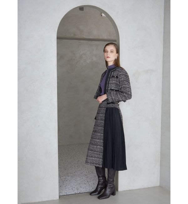 MERCURYDUO「ツイードノーカラージャケット」|ノーカラージャケット|