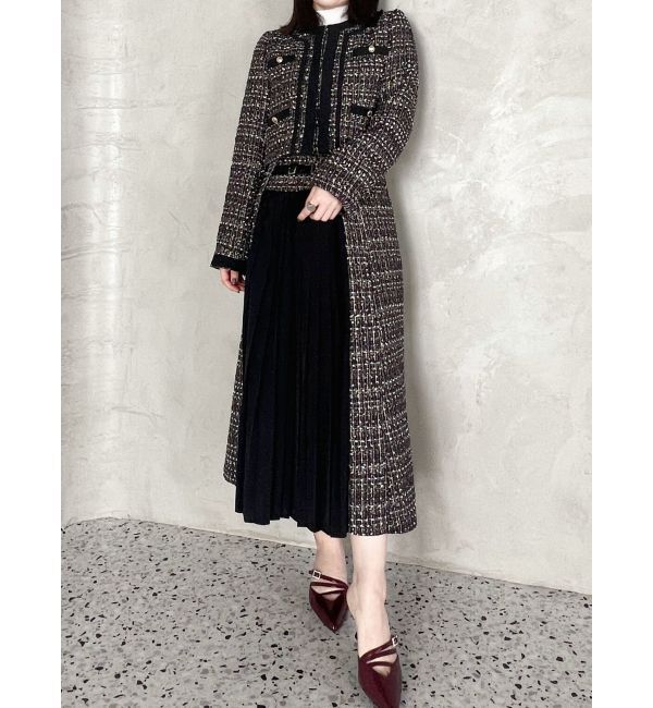 MERCURYDUO「ツイードノーカラージャケット」|ノーカラージャケット|