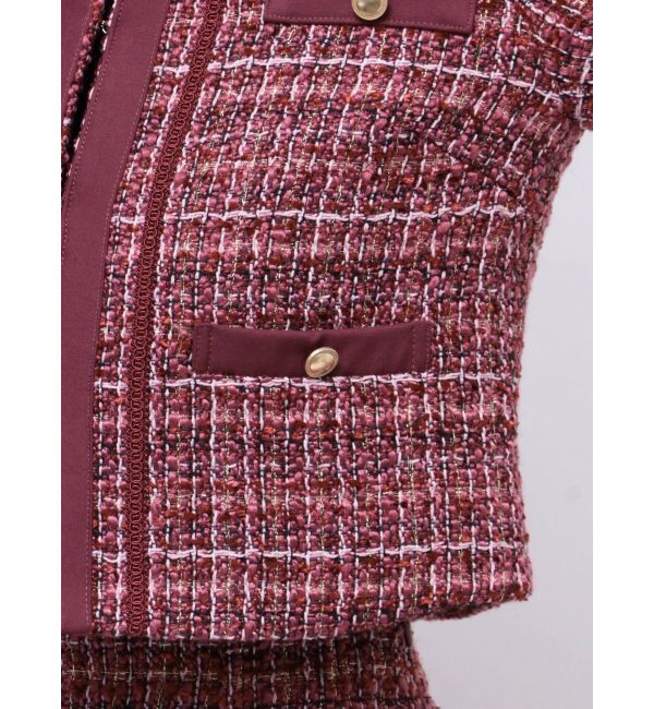 MERCURYDUO「ツイードノーカラージャケット」|ノーカラージャケット|