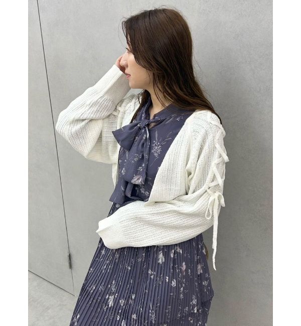 MERCURYDUO「ショルダーレースアップボレロ」|カーディガン|
