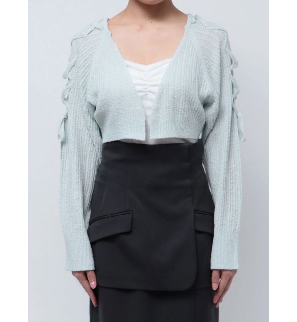 MERCURYDUO「ショルダーレースアップボレロ」|カーディガン|