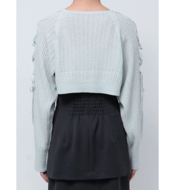 MERCURYDUO「ショルダーレースアップボレロ」|カーディガン|