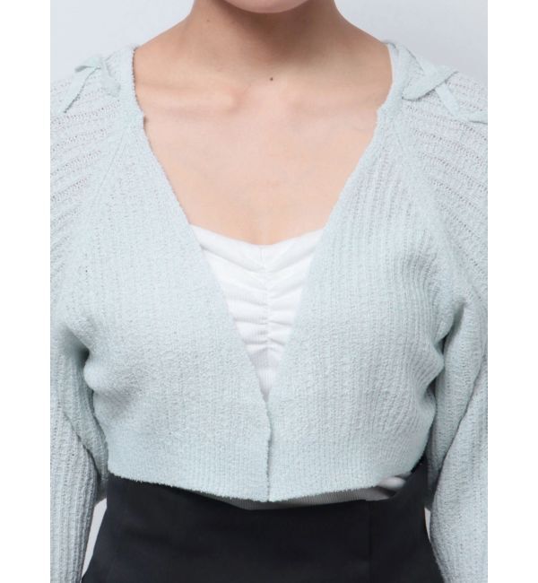 MERCURYDUO「ショルダーレースアップボレロ」|カーディガン|