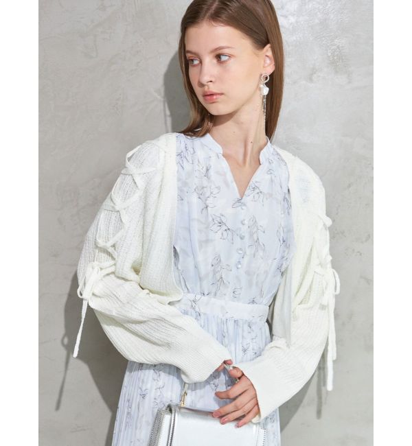 MERCURYDUO「ショルダーレースアップボレロ」|カーディガン|