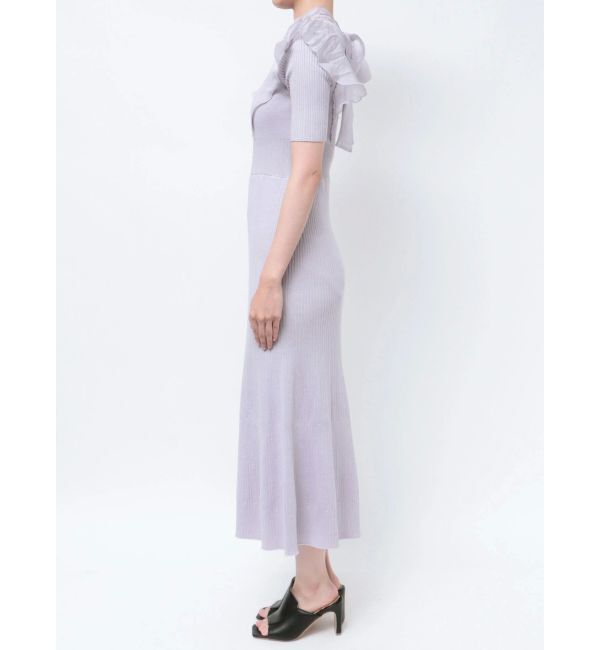 MERCURYDUO「2WAYオーガンジードッキングラッフルニットワンピース」|ワンピース|