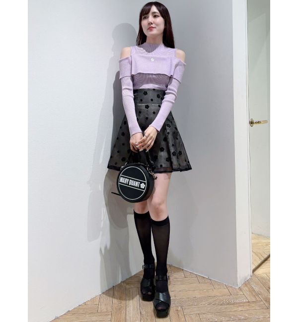 MERCURYDUO「【MARY QUANTコラボ】デイジーフロッキープリントバックレースアップミニスカパン」|スカート|