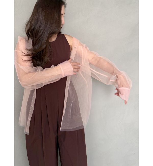 MERCURYDUO「【OUNNOUN】チュールレイヤードシャツ」|シャツ・ブラウス|