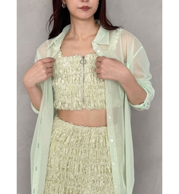 MERCURYDUO「【OUNNOUN】チュールレイヤードシャツ」|シャツ・ブラウス|