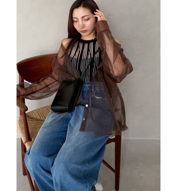 MERCURYDUO「【OUNNOUN】チュールレイヤードシャツ」|シャツ・ブラウス|