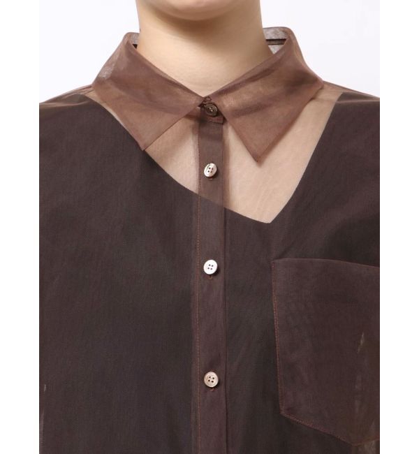 MERCURYDUO「【OUNNOUN】チュールレイヤードシャツ」|シャツ・ブラウス|