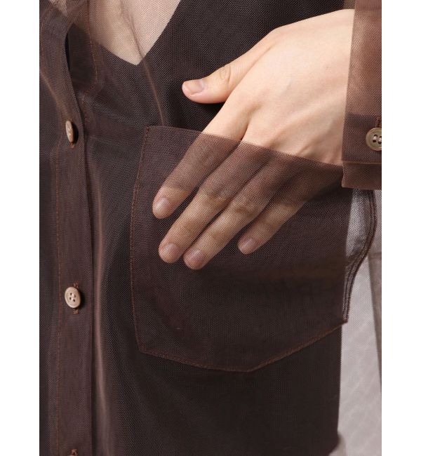 MERCURYDUO「【OUNNOUN】チュールレイヤードシャツ」|シャツ・ブラウス|