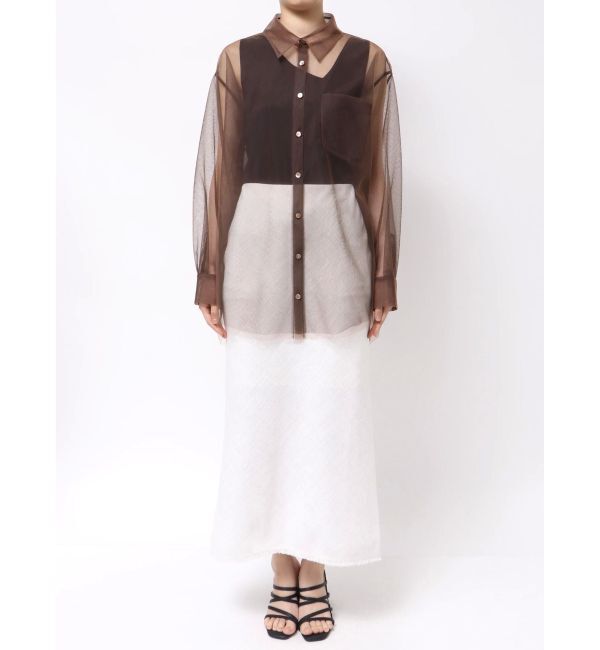 MERCURYDUO「【OUNNOUN】チュールレイヤードシャツ」|シャツ・ブラウス|
