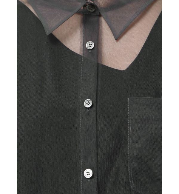 MERCURYDUO「【OUNNOUN】チュールレイヤードシャツ」|シャツ・ブラウス|