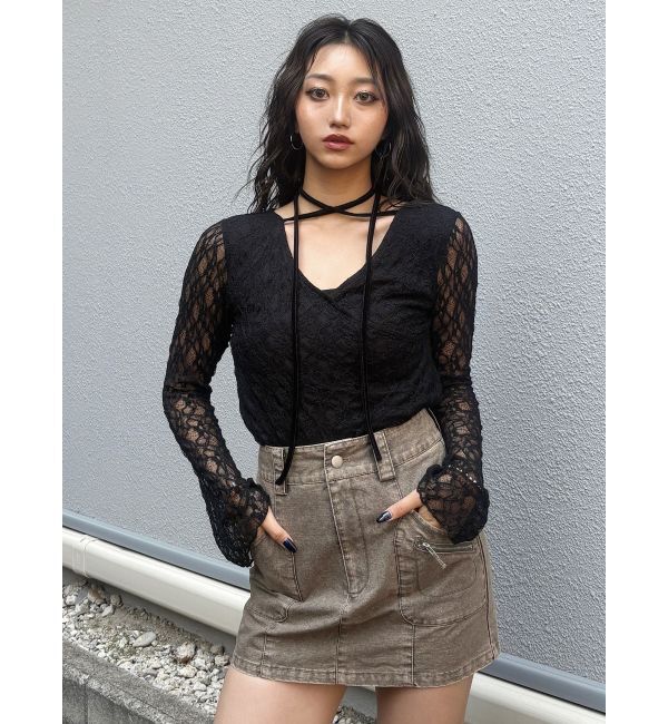 MURUA「カシュクールレーストップス」|Tシャツ・カットソー|