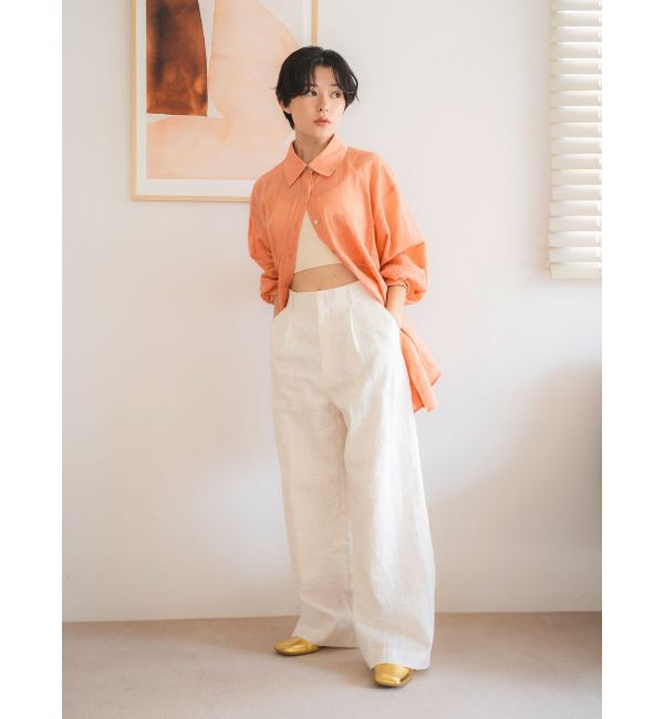 Ungrid「リネン混ルーズタックパンツ」|その他|