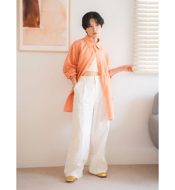 Ungrid「リネン混ルーズタックパンツ」|その他|