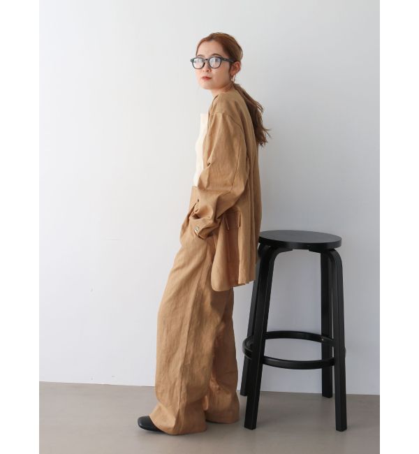 Ungrid「リネン混ルーズタックパンツ」|その他|