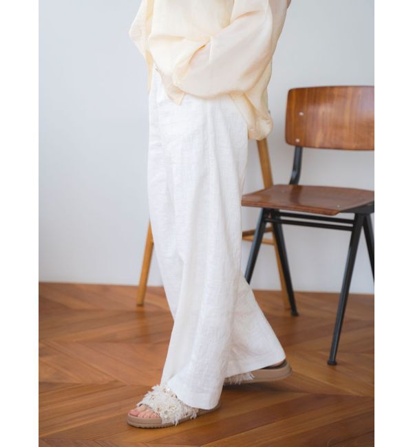 Ungrid「リネン混ルーズタックパンツ」|その他|