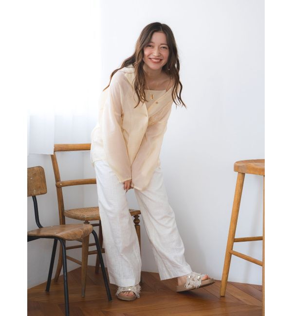 Ungrid「リネン混ルーズタックパンツ」|その他|