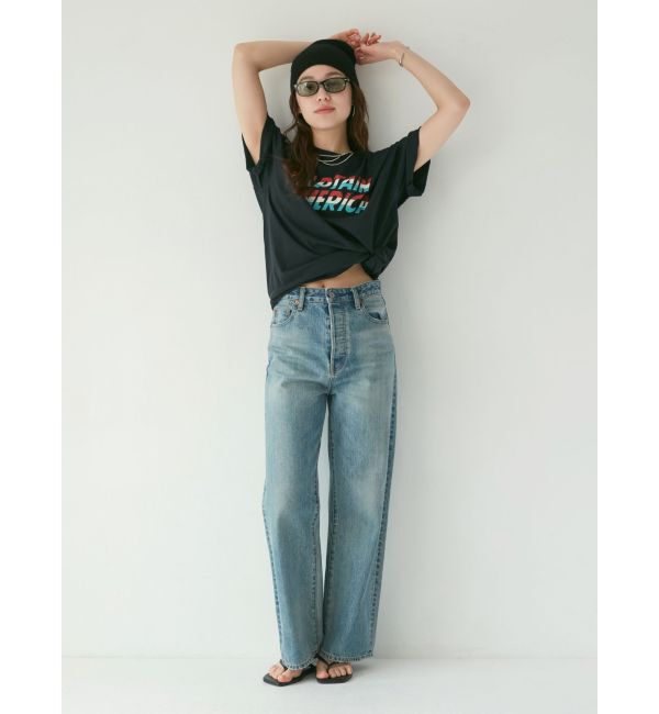 Ungrid「ハイウエストルーズストレートデニム」|デニム|