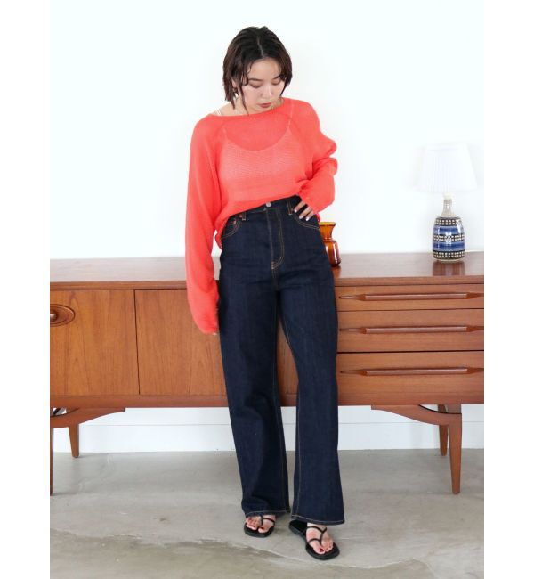Ungrid「ハイウエストルーズストレートデニム」|デニム|
