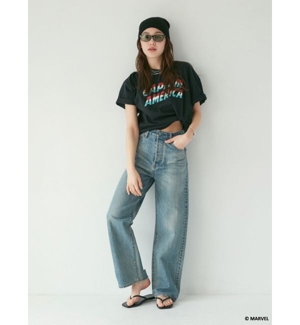 Ungrid「ハイウエストルーズストレートデニム」|デニム|