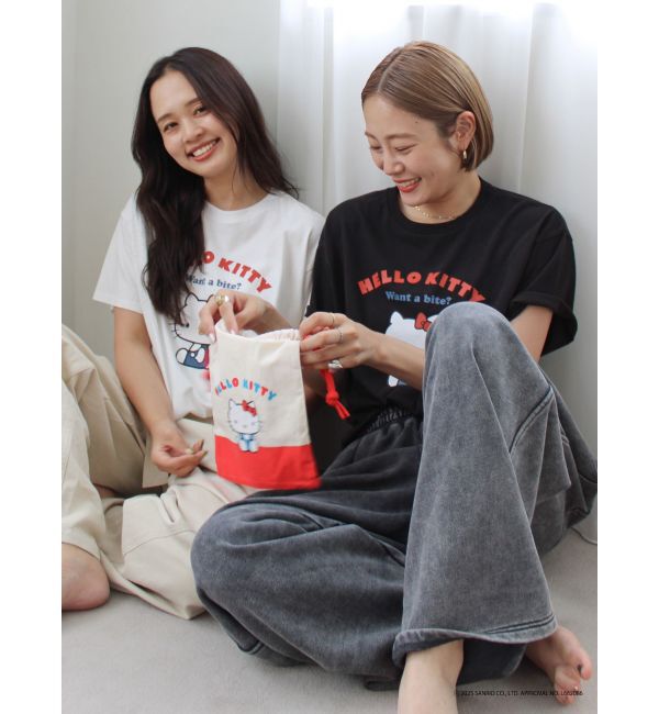 Ungrid「【ハローキティーコラボ】ロゴデザイン巾着ポーチ」|ポーチ|