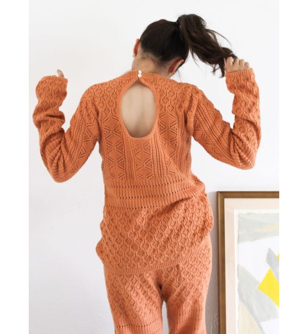 Ungrid「バックオープン透かし編みニット」|ニット・セーター|