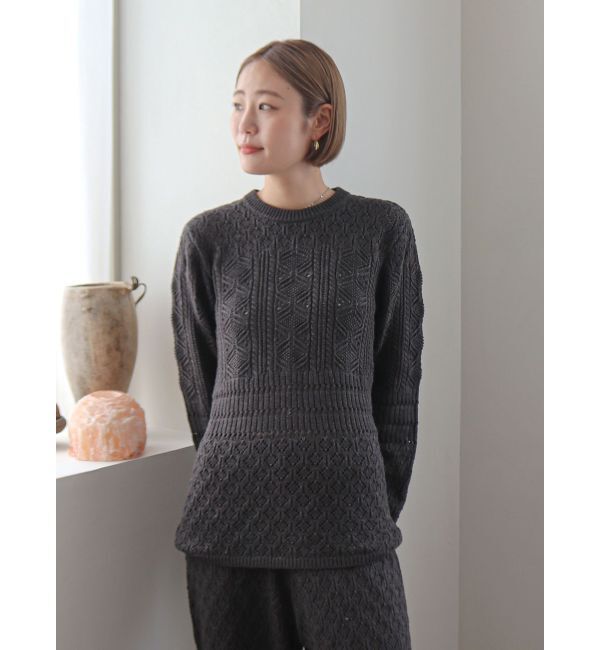Ungrid「バックオープン透かし編みニット」|ニット・セーター|