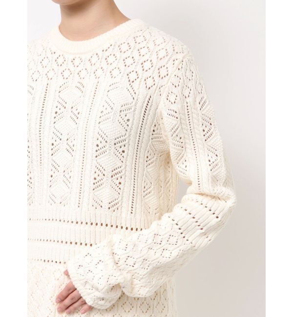 Ungrid「バックオープン透かし編みニット」|ニット・セーター|
