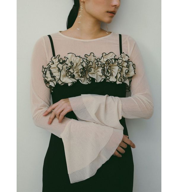 LAGUNAMOON「フレアスリーブチュールトップス」|Tシャツ・カットソー|