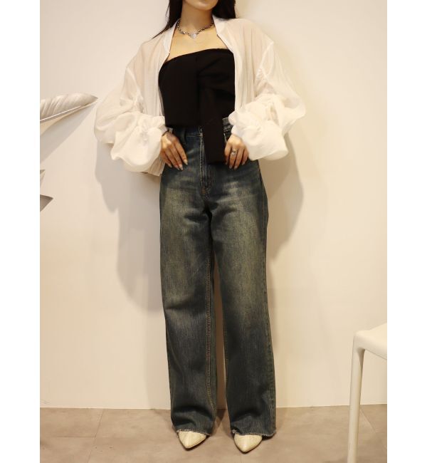 EVRIS「シンプルワイドデニムパンツ」|デニム|