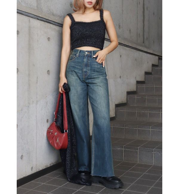 EVRIS「シンプルワイドデニムパンツ」|デニム|