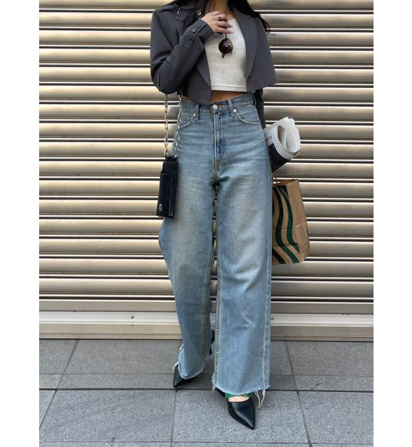 EVRIS「シンプルワイドデニムパンツ」|デニム|