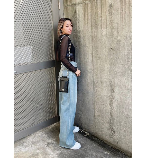 EVRIS「シンプルワイドデニムパンツ」|デニム|