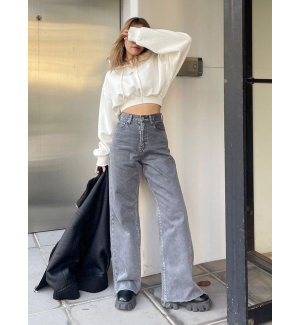 EVRIS「シンプルワイドデニムパンツ」|デニム|