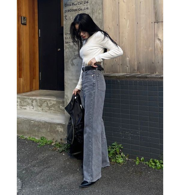 EVRIS「シンプルワイドデニムパンツ」|デニム|
