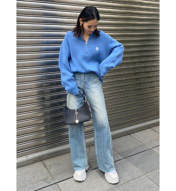 EVRIS「シンプルワイドデニムパンツ」|デニム|