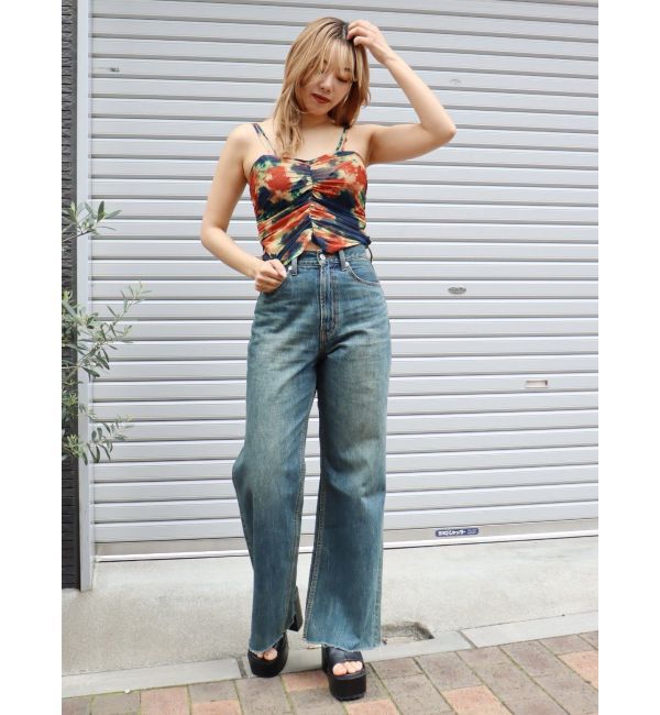 EVRIS「シンプルワイドデニムパンツ」|デニム|