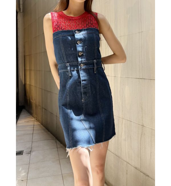 EVRIS「デニムジャンスカ」|ジャンパースカート|