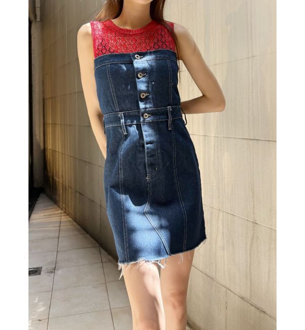 EVRIS「デニムジャンスカ」|ジャンパースカート|