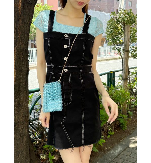 EVRIS「デニムジャンスカ」|ジャンパースカート|