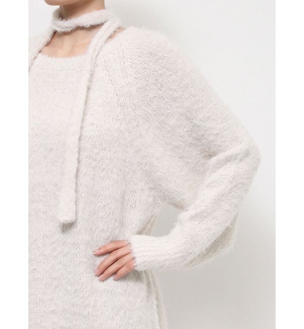 EVRIS「ヘアリーボリュームラメニットワンピース」|ワンピース|